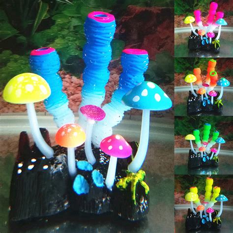Buy Windfall Aquarium Decorations, Glowing Coral Plant Ornaments for ...