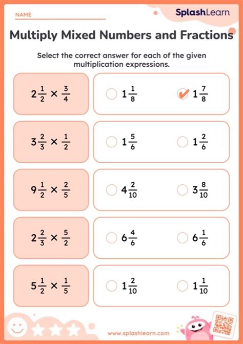Image result for Multiply Mixed Fractions Worksheet