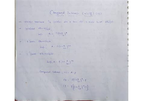 Compound Interest (CI) Study Notes and Calculations - Studocu