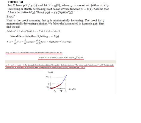 probability distributions - why is $P[g(X)leq y]=P[X leq h(y)]$ for monotonically increasing ...