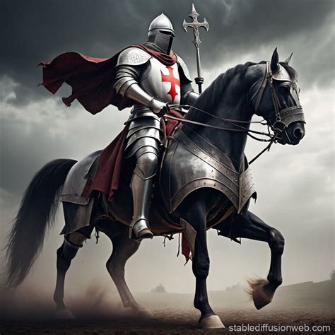Crusader Knight On Horse