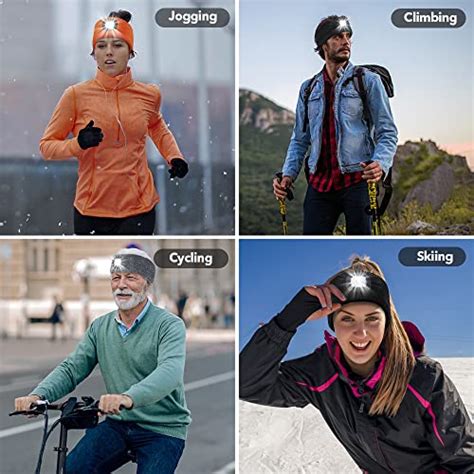 Buy SUNPRO 2 Pack Sports Headband with LED Light, Beanie with Light ...