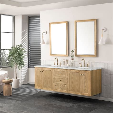 James Martin Vanities Laurent 72-in Light Natural Oak Undermount Double ...