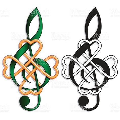 Treble Clef Celtic Knot Irish Music-vektorgrafik och fler bilder på ...