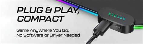 Archer Tech Lab Quiver 200 Gaming Mousepad, 15 RGB Modes, Wrist Rest ...