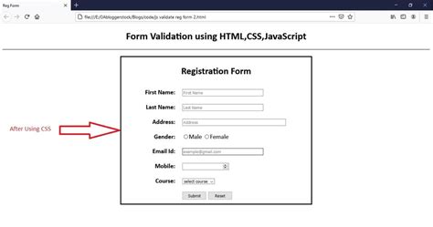 HTML Code Using Form Controls and Validations 的图像结果