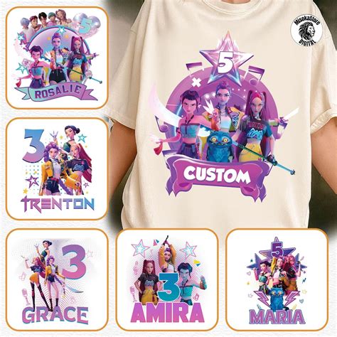 Buy 6+ Kpop Demon Hunter Png Bundle, Huntrix Birthday Png, Custom ...