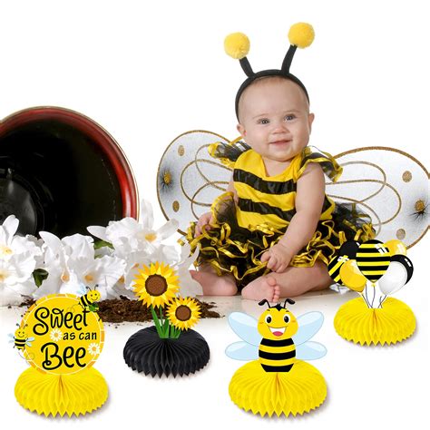9 Pieces Bee Baby Centerpiece Bumble Honeycomb Centerpieces Honeycomb ...