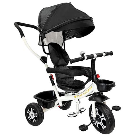 Classy Pushtype Stroller Tricycle for Baby Color - Black - White