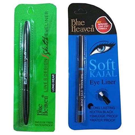 Buy Blue Heaven Line & Design Sketch Eyeliner & Soft Kajal, Blue Matte ...