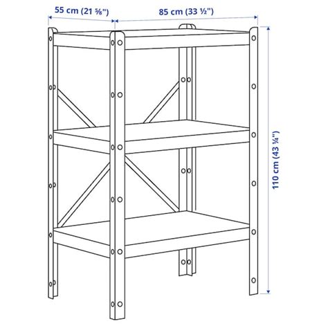 BROR 1 section/shelves, black, 85x55x110 cm (331/2x215/8x431/4") - IKEA