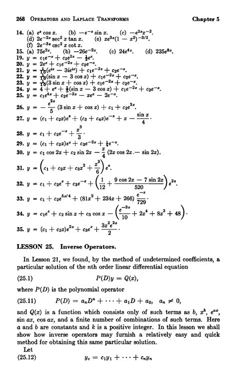 Operator method - part 3 - 268 OPERATORS AND LAPLACE TRANSFORMS Chapter ...