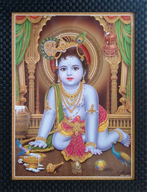 Shree Handicraft Lord Krishna Bal Gopal Photo Frame for Home Deco (34.5 ...