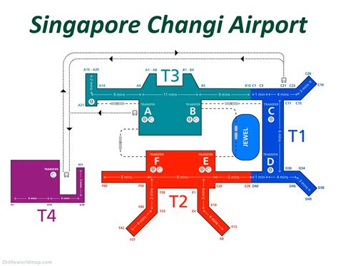 Singapore Changi Airport Map - Ontheworldmap.com