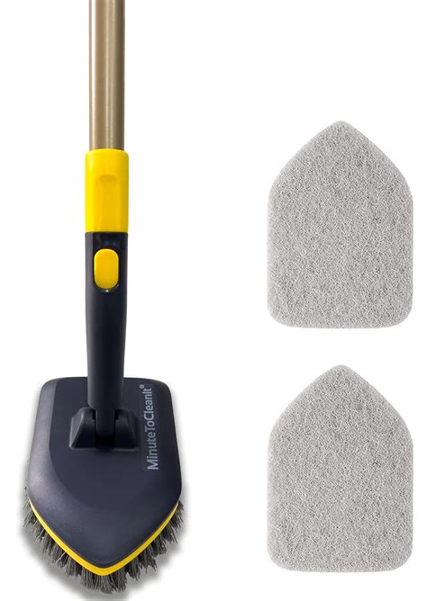 MinuteToCleanIt Bathroom Tiles Cleaning Brush with Long Handle, Hard ...