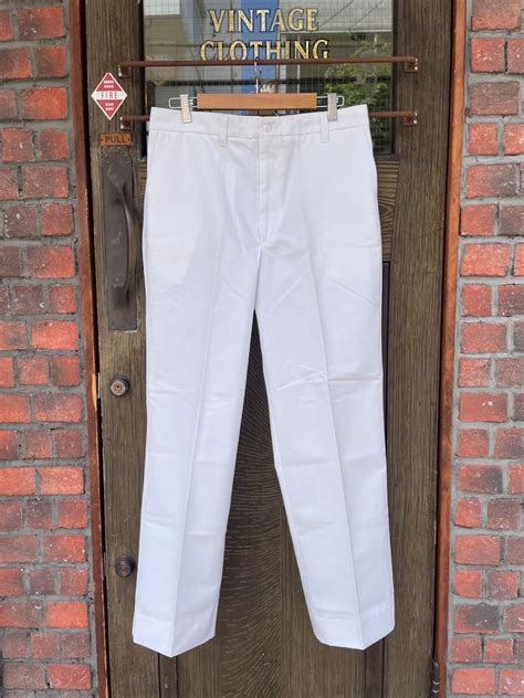 vintage RED CAP white work pants made in USA dead stock size W34(86cm ...