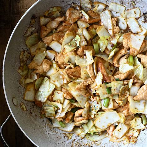Chicken and Cabbage Stir-Fry - Serving Dumplings