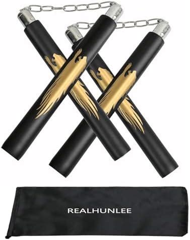 REALHUNLEE Safe Foam Rubber Training Nunchucks Nunchakus with Steel ...