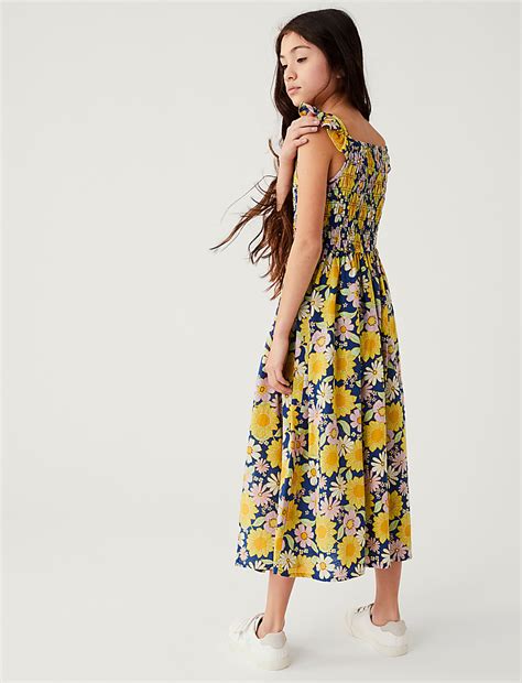 Buy Pure Cotton Floral Midi Dress at Marks & Spencer