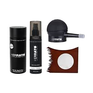 Kerrato Hair Fibres 28g (Medium Brown) with FibreHold Spray (100ml ...