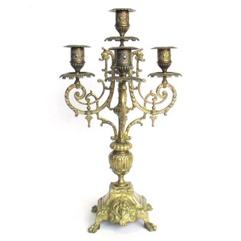 Antique 5-arm candle holder. Antique Solid Brass 5 arm Candelabra with ...