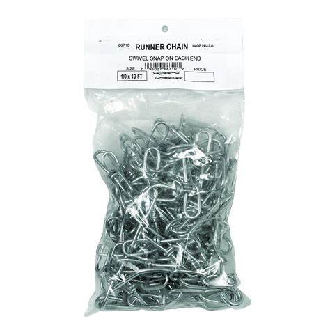Perfection Chain Products 67715 2/0 Dog Runner Chain, Bright Galvanized ...