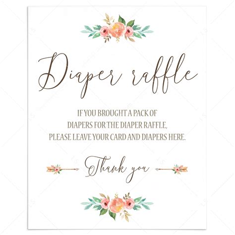 Diaper Raffle Sign Free Printable | Fanny Printable