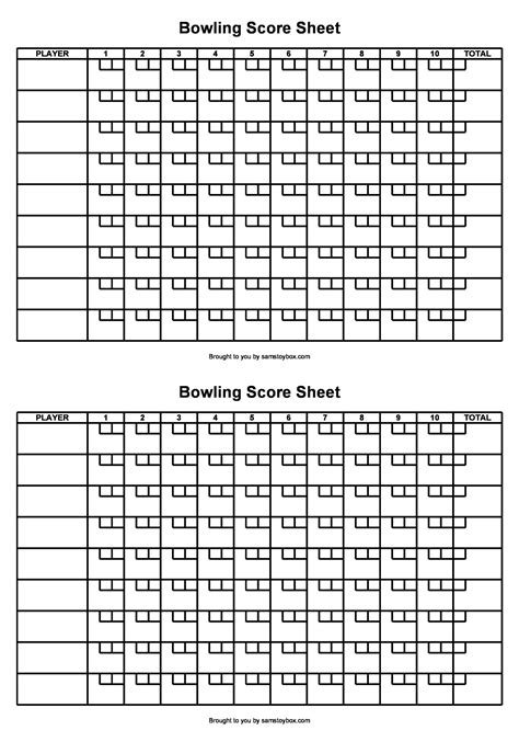 36 Printable Bowling Score Sheet Templates [& Examples]