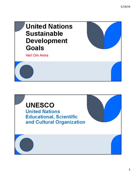 SDGs - Class notes - United Nations Sustainable Development Goals Hari ...