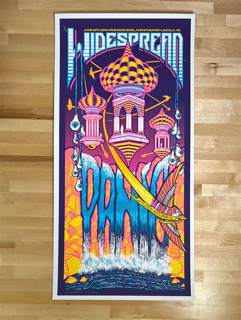 Widespread Panic - 2014 Brad Klausen Poster Lincoln NE, Pinewood Bowl ...