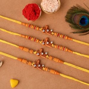 Ascension Designer Ganpati Design Kundan Meena Rakhi Raksha Bandhan ...