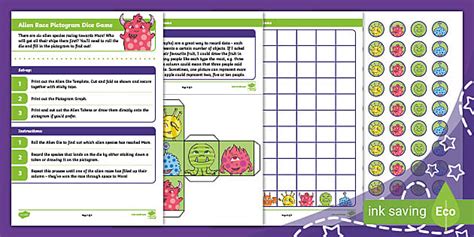 👉 Alien Race Pictogram Dice Game