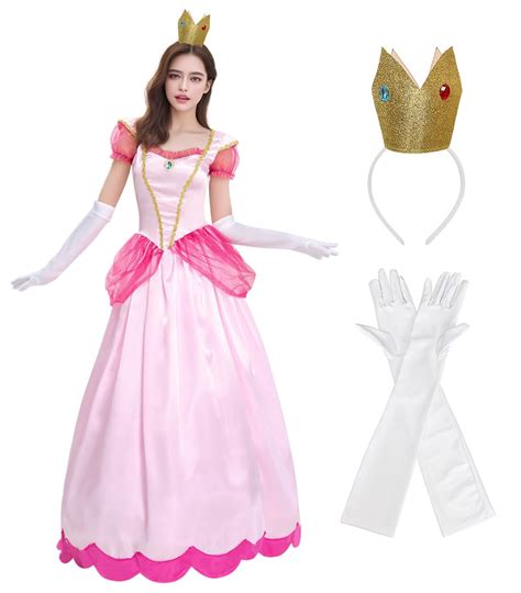 Vimsrdiw Princess Peach Dress Royal Princess Costume for Women ...
