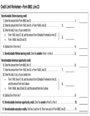 Credit Limit Worksheet A - Fill Online, Printable, Fillable, Blank ...