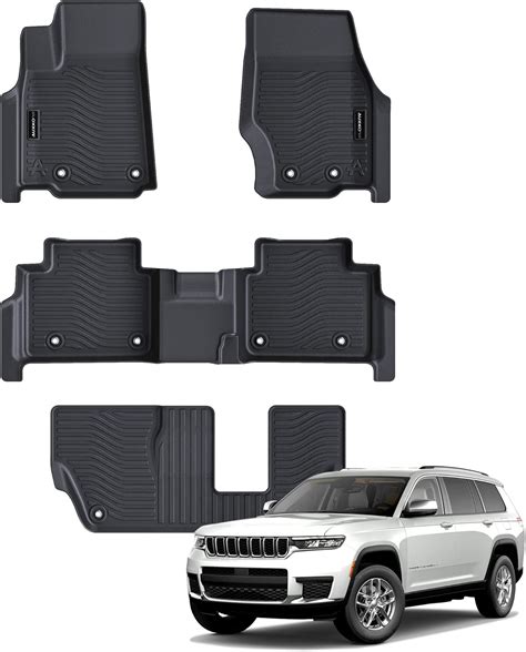 Auxko All Weather Floor Mats Fit for Jeep Grand Cherokee L 7 Seat 2021 ...