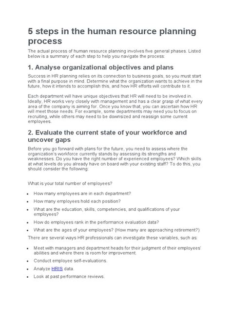 Human Resource Planning Process 的图像结果