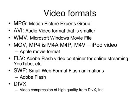 Image result for Multimedia Format of Video
