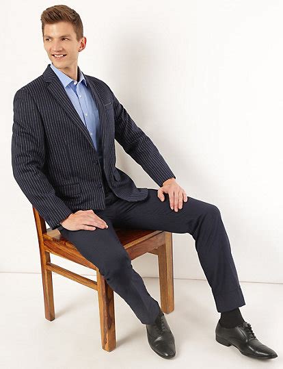 Striped Lapel Collar Blazer