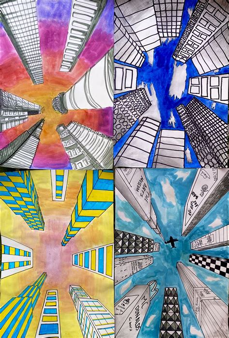 The Lost Sock : Worm's Eye View City | Elementary art projects, School ...