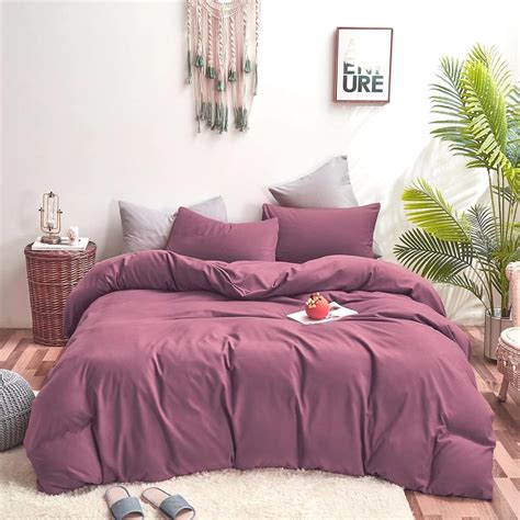 Amazon.com: Houseri Purple Cal King Comforter Set Dusty Purple Bedding ...