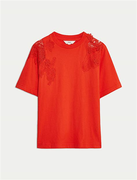 Buy Pure Cotton Embroidered T-Shirt at Marks & Spencer
