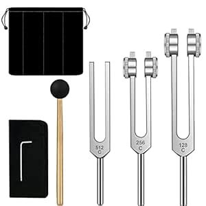 Tuning Forks Set- 128 Hz, 256 Hz, 512 Hz, Tuning Forks Perfect for ...