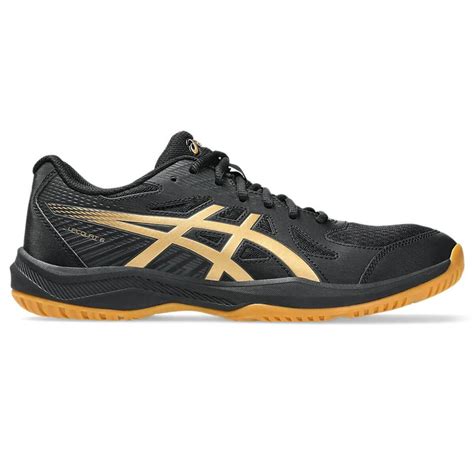 Asics Upcourt 6 Badminton Shoes (Black/Pure Gold) – Sportswing.in