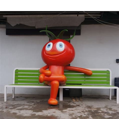 木质长条靠背不锈钢坐凳西红柿玻璃钢雕塑休闲椅_不锈钢木质坐凳 - 深圳市巧工坊工艺饰品有限公司