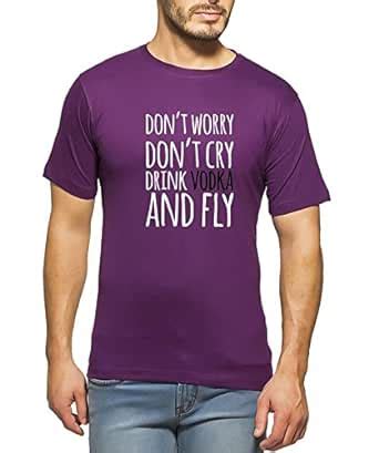 Buy Clifton Men's Printed Half Sleeve R-Neck T-Shirt-Deep Purple-Dont ...