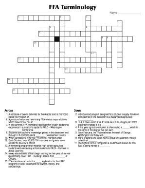 Ffa Terminology - Fill and Sign Printable Template Online