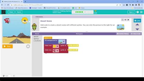 Code.org Lesson 26 Edge Sprites 的图像结果