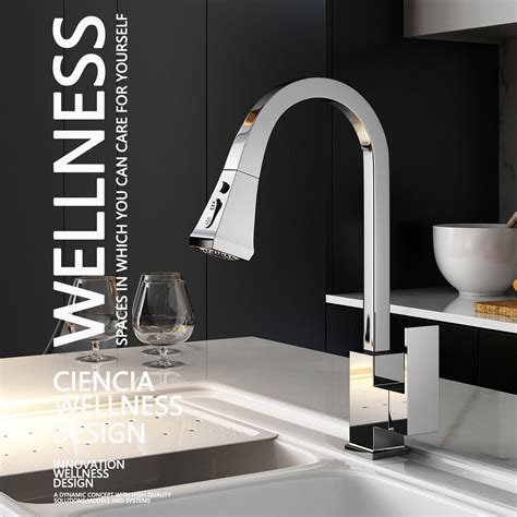 360° Brass Pull Out Kitchen Faucet with Hot & Cold Sprayer