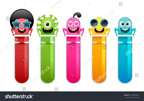 Vector Illustration Cartoon Test Tube Colourful Stock Vector (Royalty Free) 1688059615 ...