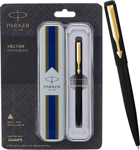 Wholesale Parker Vector Matte Black Gt Ball Pen Blue Ink and Fine Nib ...